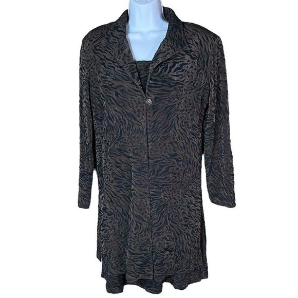 Vintage Rabbit Rabbit Designs Animal Print Cardigan and Dress Size 12P - Picture 1 of 8